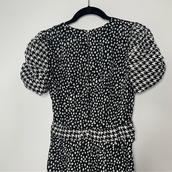 River Island black white polka dot ruffle short sleeve midi dress - Picture 10 of 10